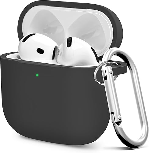 Premium Protective Case for AirPods 4th Generation - Stylish & Durable AirPods Case with Keychain for Air Pod & AirPods Accessories（Black） A1-Azul
