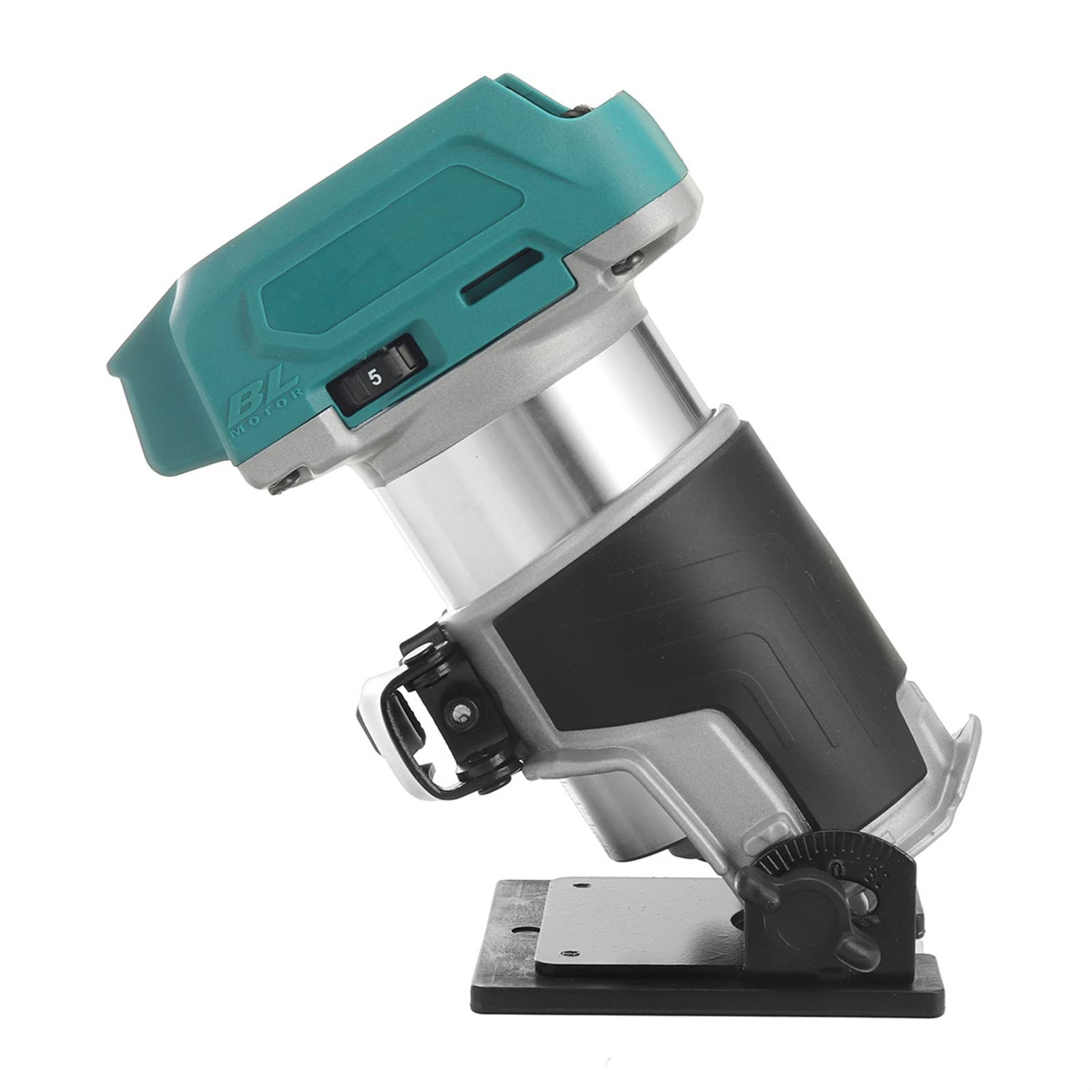 Fresadora de Madera Rebajadora Eléctrica, Recortadora manual eléctrica sin escobillas de 5 velocidades, enchufe inclinado inalámbrico, enrutador de madera, grabado de carpintería for batería de 18V pa