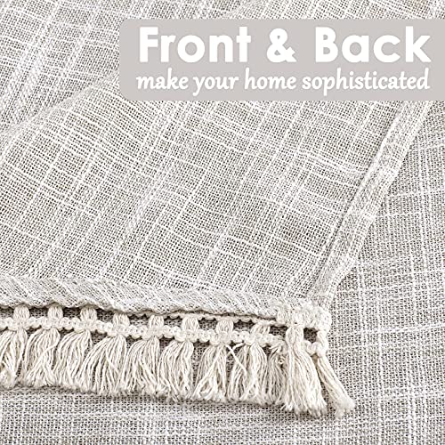 Beda Home Tassel Linen Textured Swag Curtain Valance For Farmhouses’ Kitchen; Light Filtering Rustic Short Swag Topper For Small Windows Bedroom Privacy Added Rod Pocket Design(Nature 36X63-2Pcs) #TOP3