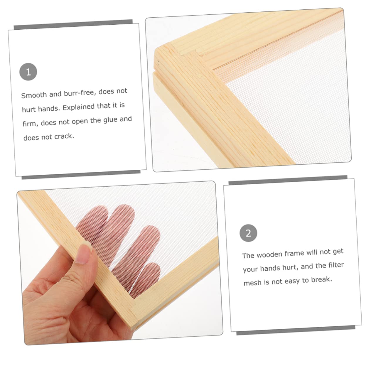 SHINEOFI 2pezzi Cornice in Legno Per Fabbricazione Carta Cornice Legno Diy Schermo Fabbricazione Carta Per Ragazzo Ragazza Ragazza Regali Hobby Manuale