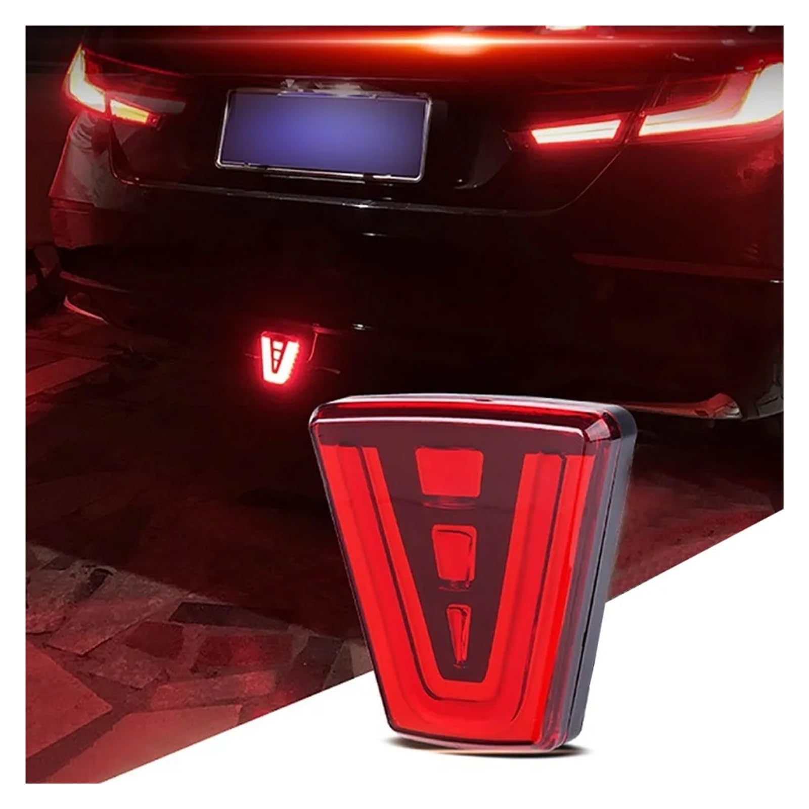 Luz Freno Trasera Alto Nivel Luz De Freno Led Universal Estilo F1 12V Lámpara Estroboscópica Seguridad Trasera LED Triangular para Coche Y Motocicleta(Red)