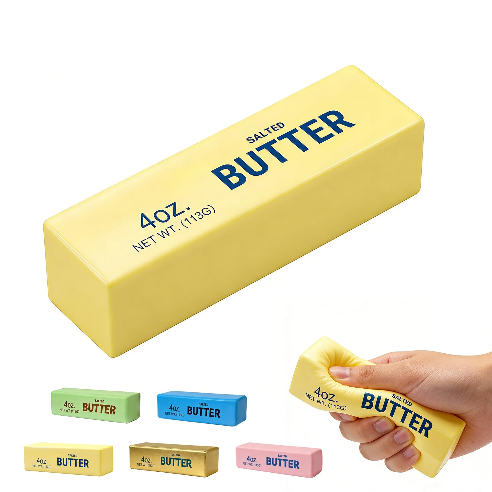 Doh Butter Squishy, Soft Scented Fidget Squishy, Butter Squishy Toy, Cream Scented Butter Squeeze Toy，Slow Rising Butter Stick Stress Relief Toy for Relaxation,Office Desk Decor (Yellow) - 2