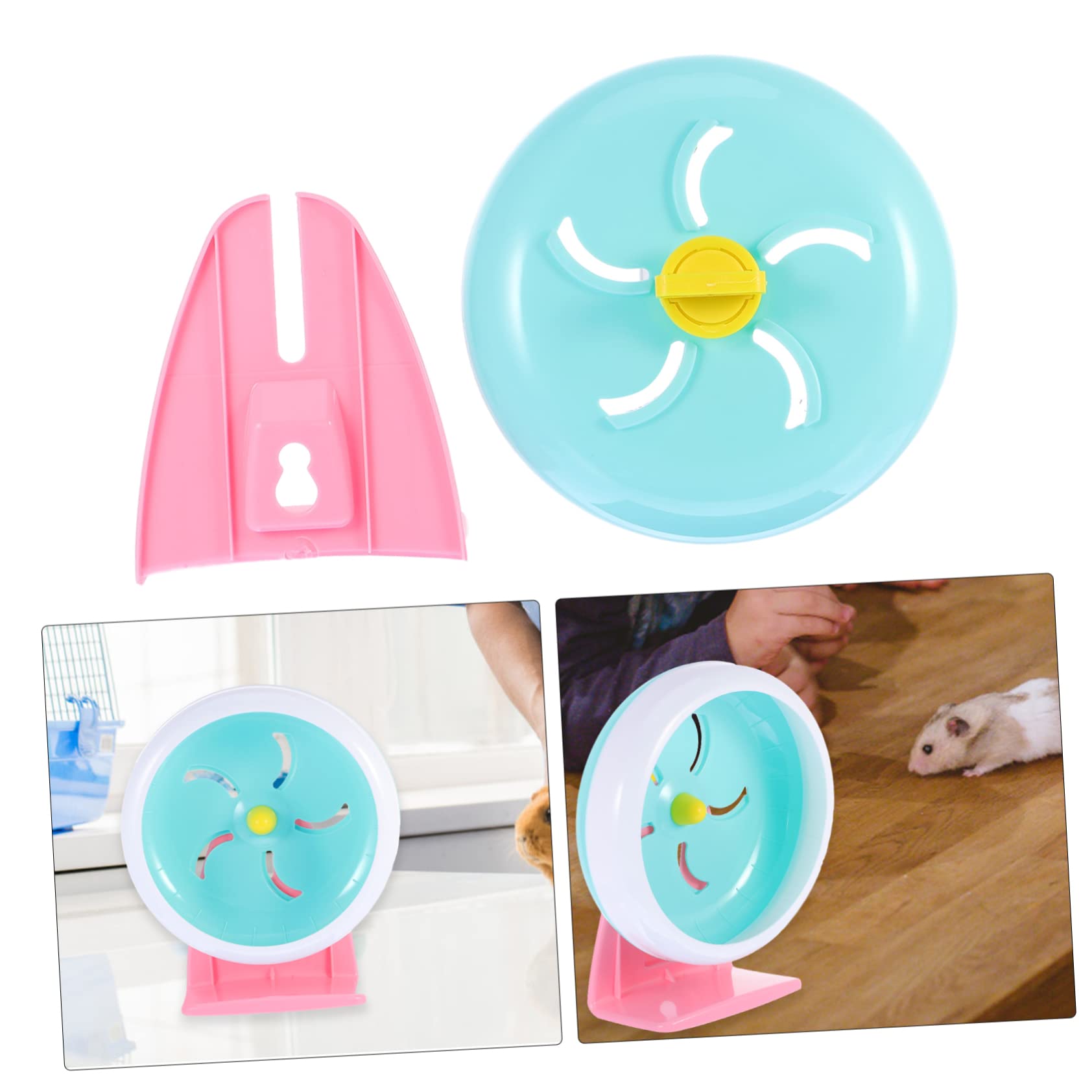 minkissy 2 Piezas Rueda De Hámster Ejercicio para Mascotas Rueda De Ratón Perro Conmemorativo Rueda De Ejercicio para Hámster Páginas Conejillo De Indias Juego De Juguetes Aptitud Física