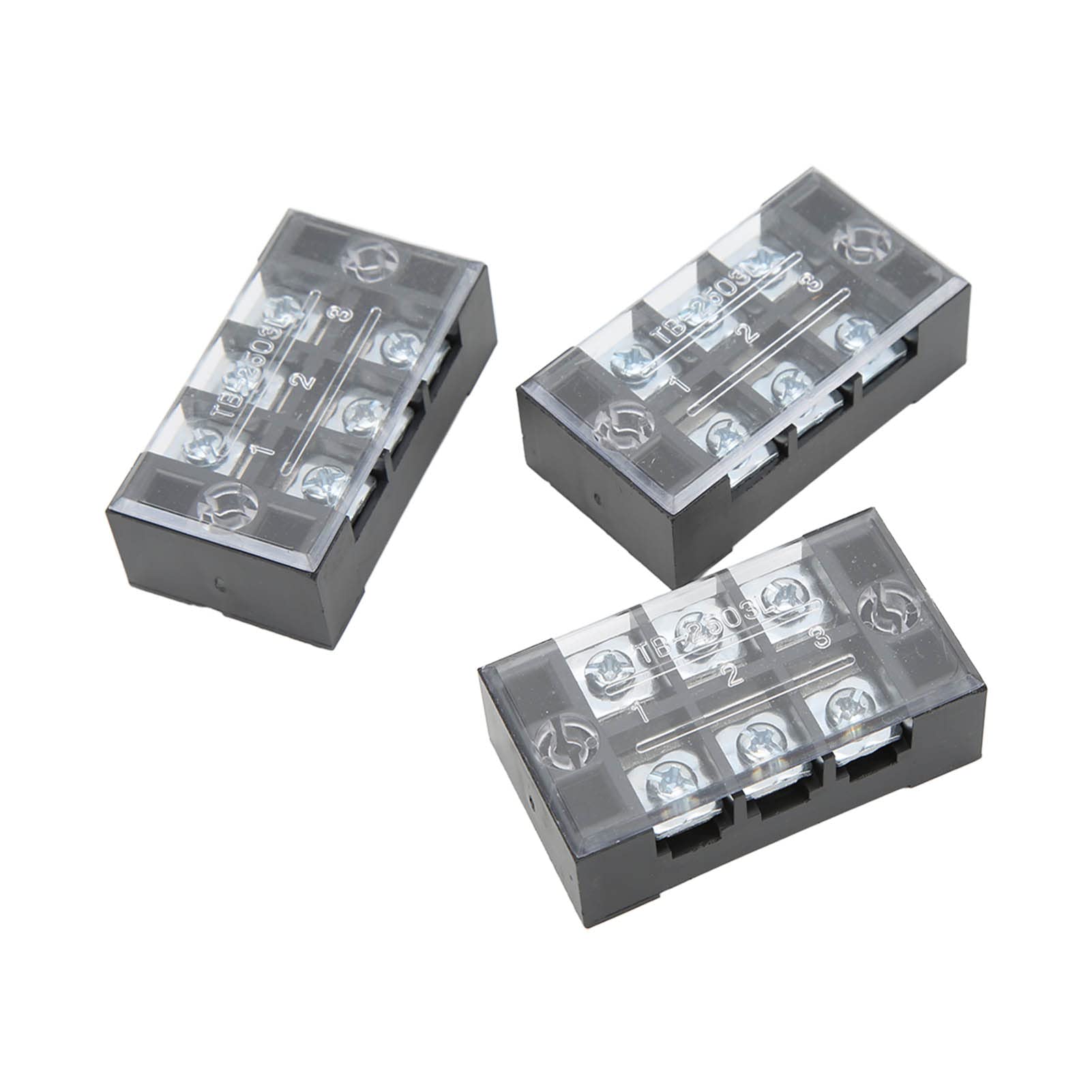 50 Pièces TB-2503L Bornier à Vis Bloc 25A 600V 3 Positions Double Rangée 0.5~2.5mm² Fil Bornier à Vis Blocs Boîtes de Distribution étanches Bornier Bloc de Jonction
