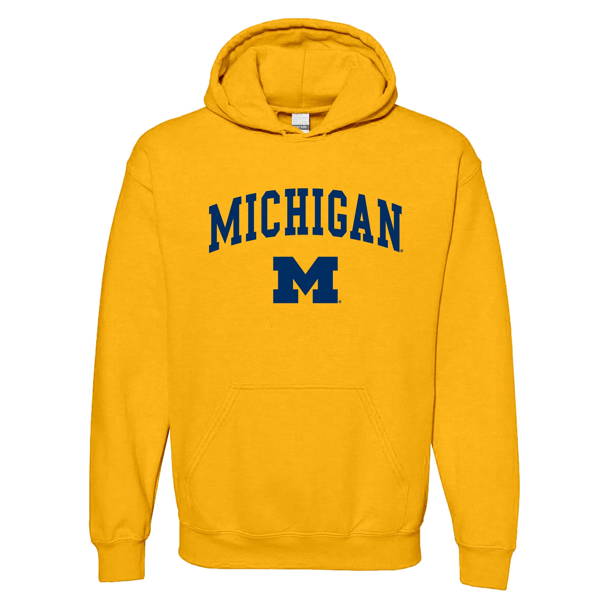 UGP Campus Apparel NCAA Officially licensed College - University Team Color Arch Logo Hoodie, Michigan Wolverines Gold, XXL โ image 1
