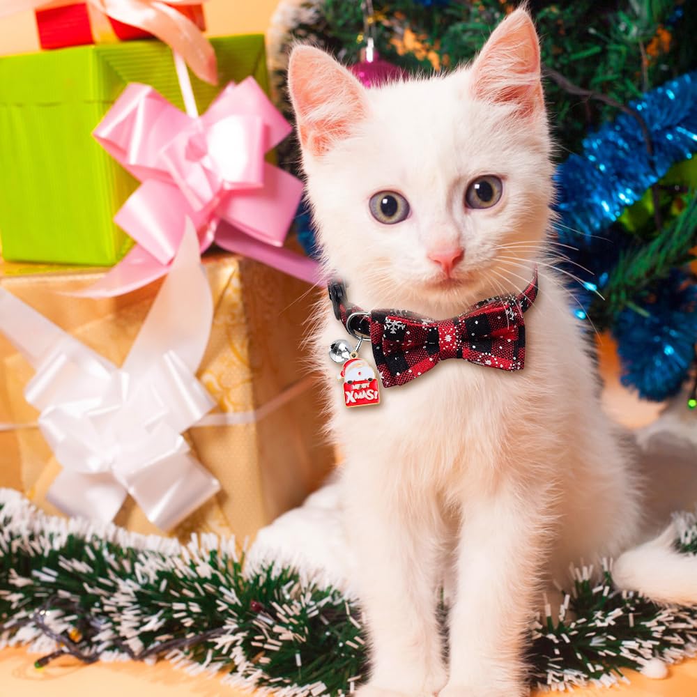 Vellibring 4 collares de Navidad para gatos