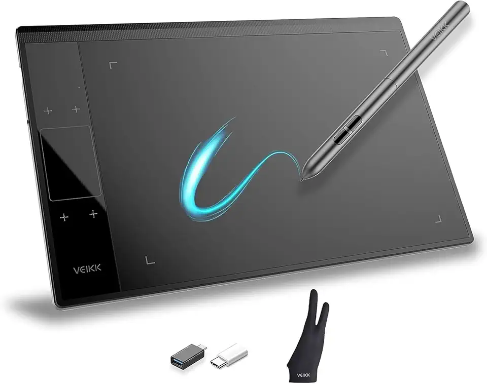 Tablet de desenho gráfico, bloco de desenho digital VEIKK A30, 25 x 15 cm, com 4 teclas de toque e um touch pad, suporte para Mac, Wins, Linux e sistema operacional Android