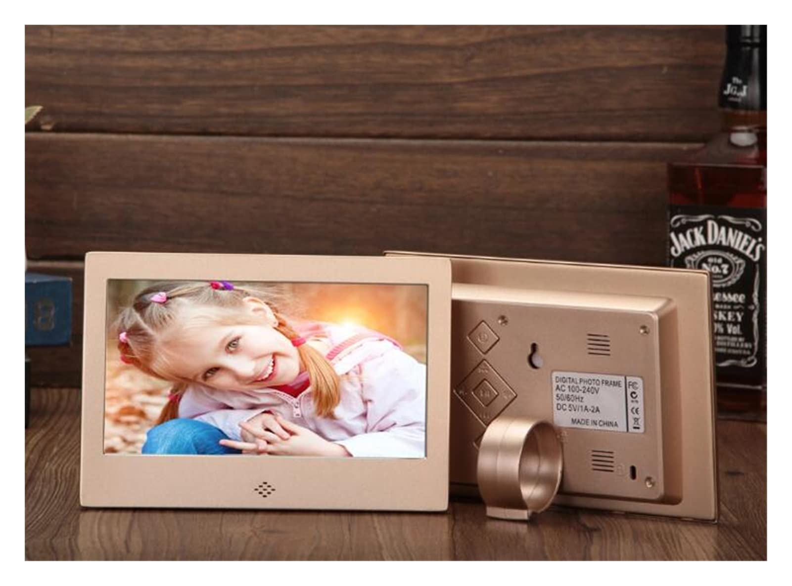 Cadre photo numérique LED 7 pouces métal 1024x600 lecteur vidéo calendrier horloge