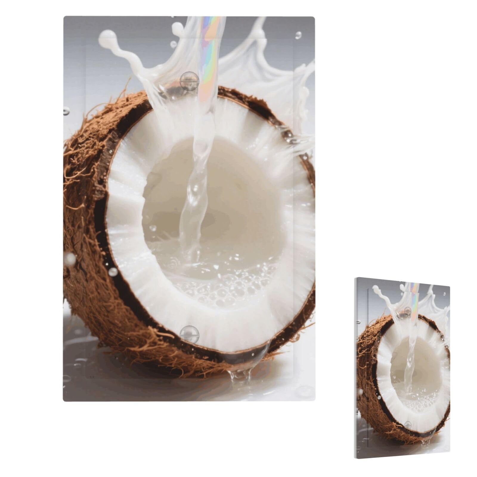 Fekiloot Single Blank Coconut Wall Plate Cover Modern Decorative 1 Gang Light Switch Cover Unbreakable Receptacle Outlet Covers For Living Room Bedroom Home Decor