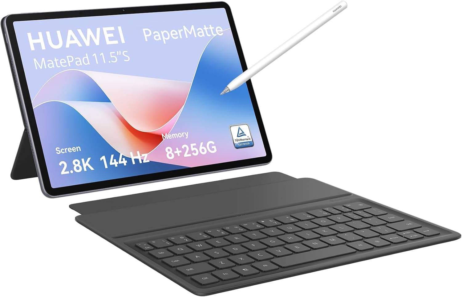 Huawei MatePad 11.5″S Tableta, Pantalla PaperMatte 11.5 Pulgadas 2.8K, Alta frecuencia de actualización 144Hz, 8GB+256GB, Notas, WiFi 6, Batería de 8800mAh, Teclado + M-Pencil con NearLink, Gris