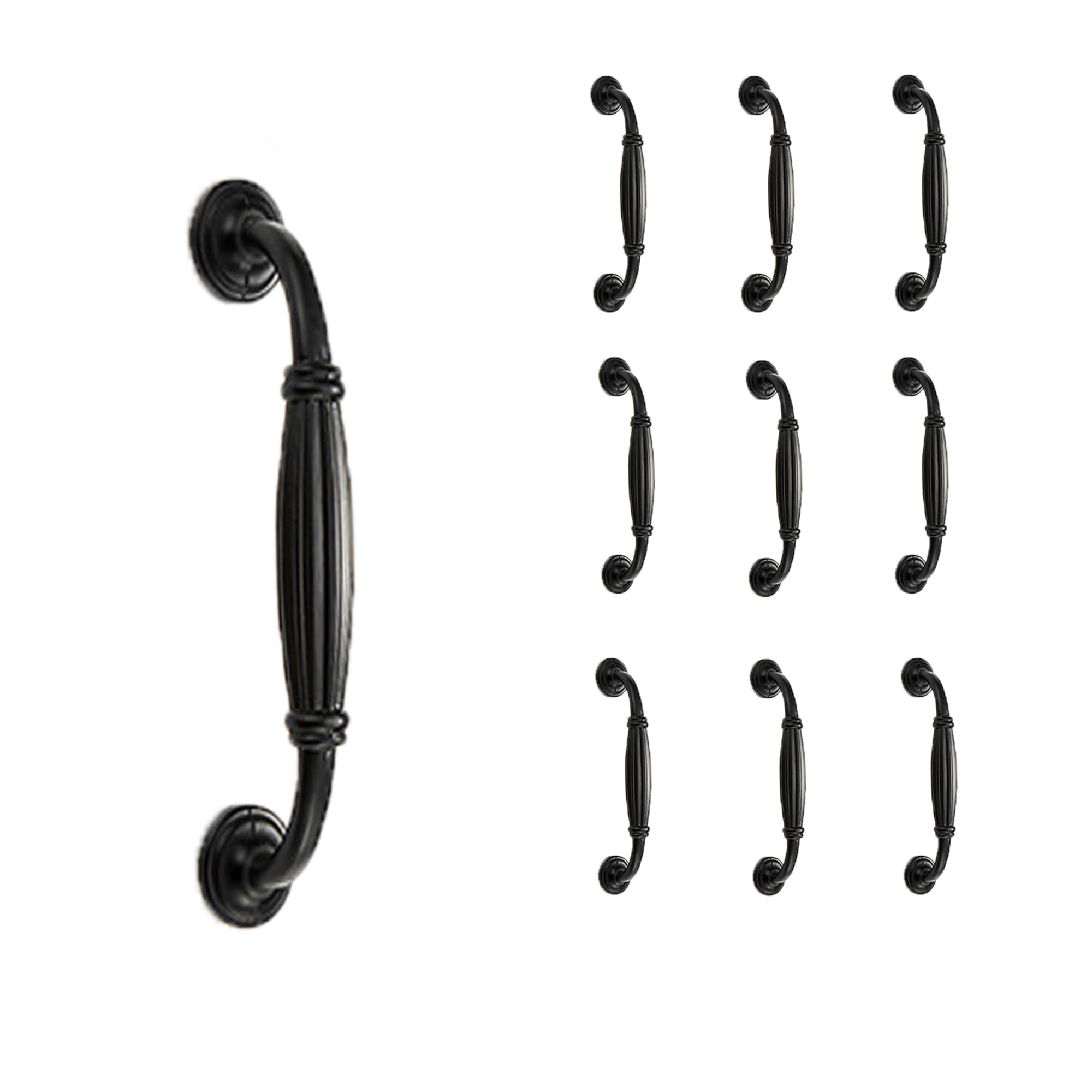 Asruito Drawer Handles, 10pcs Hardware Pull Handle Kitchen Cabinet Handles, Matte Black Antique Drawer Pulls Hardware Kitchen Handles Cabinet Pulls