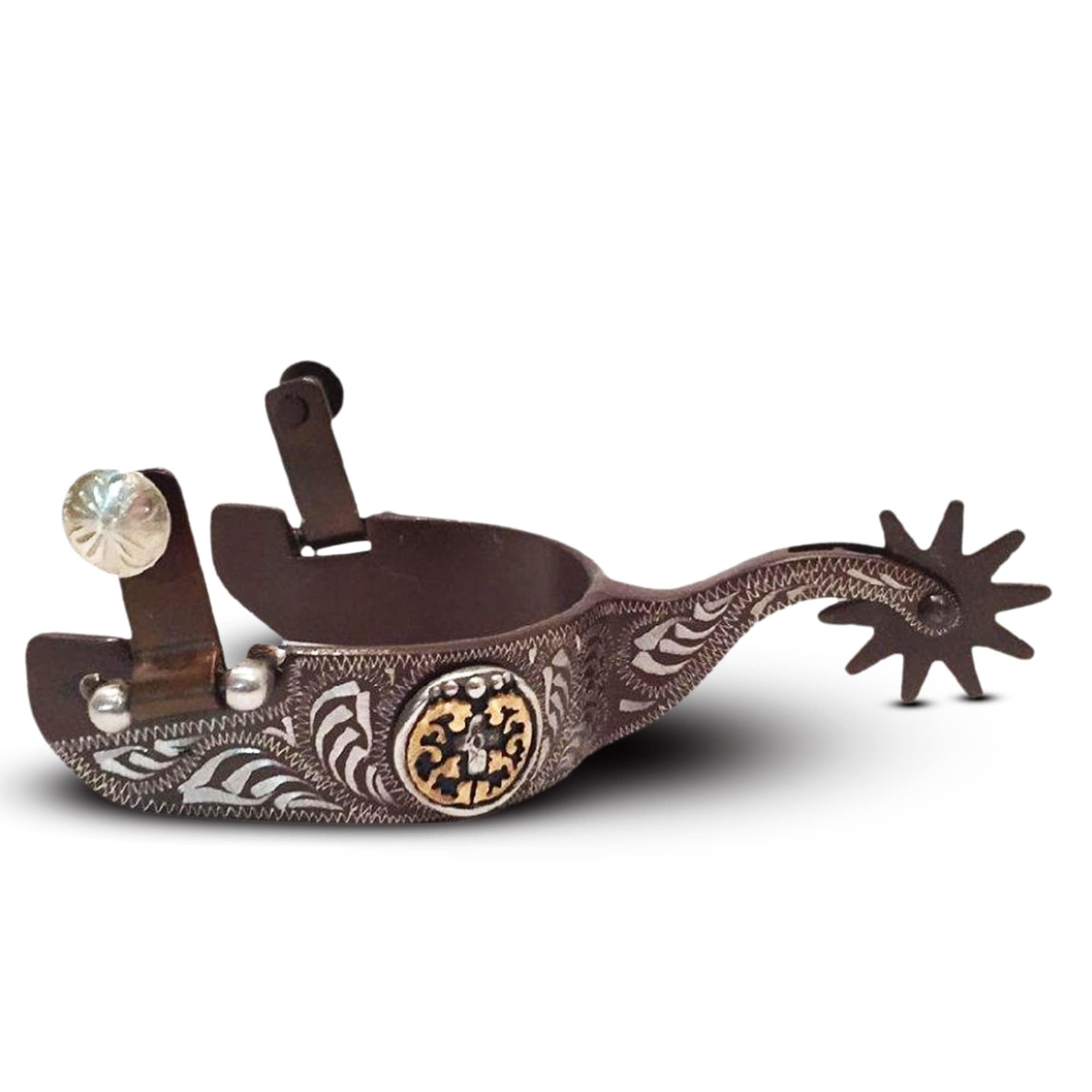 Colorado Saddlery Cali Roper Spurs for Men - Antique Brown, Stylish Boot Spurs with 1-1/2