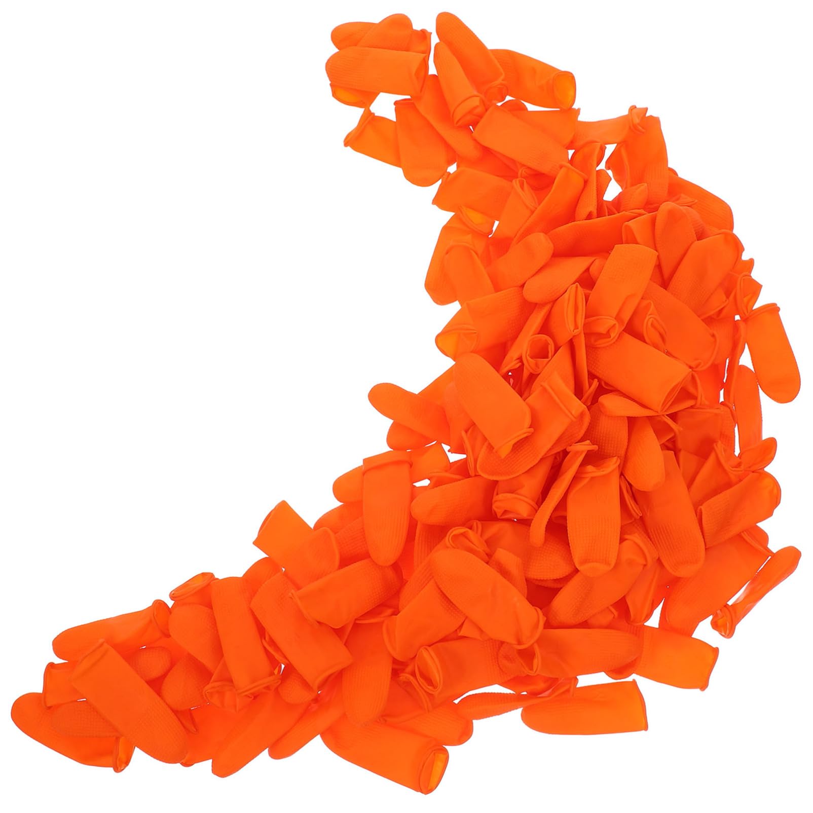 FUNOMOCYA 200pcs Insulated Finger Guards Nitrile Gel Anti-Slip Anti-Static Orange Heavy Duty Thick Long-Lasting Comfortable Finger Covers