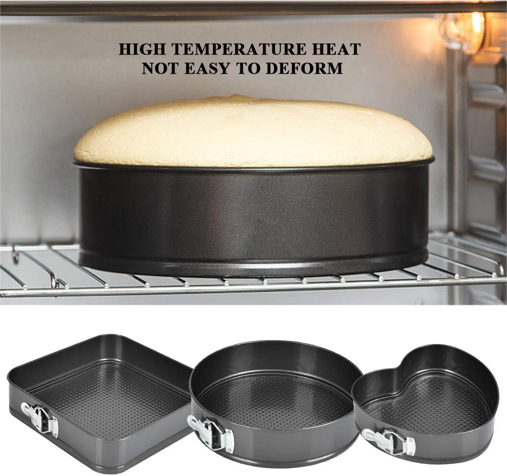 Springform Cake Pans, 3 Pcs Nonstick Cake Pan Set, 9.05''/ 10.23''/ 10.62'' Bakeware Cheesecake Pans Removable Bottom with 40 PCS Parchment Paper Liners