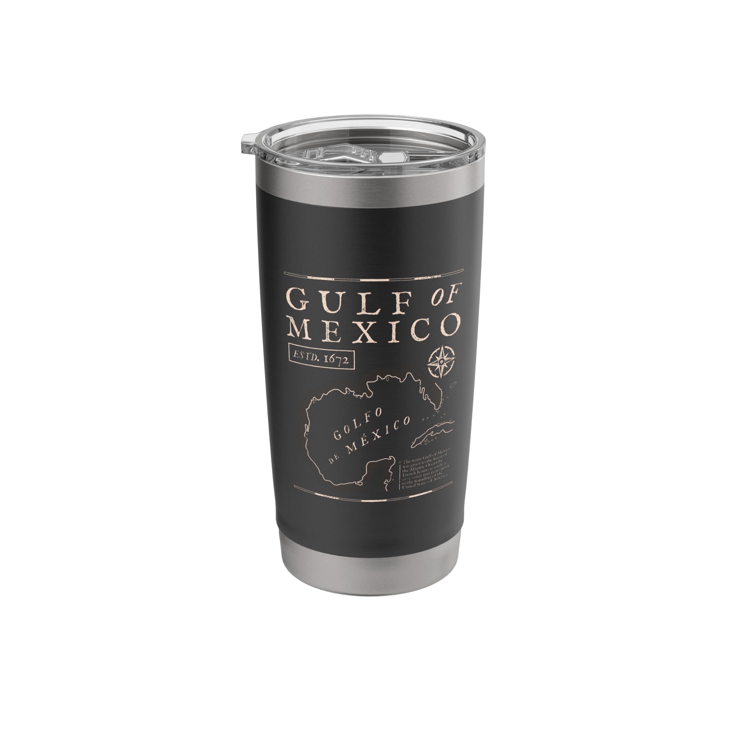 Gulf of Mexico 1672 Historic Map Stainless Steel Insulated Tumbler