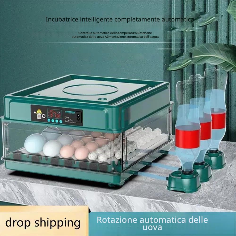 Incubatrice automatica per 10-36 uova, con rotazione automatica delle uova e umidificazione automatica, controllo della temperatura regolabile integrato per pollo, anatra, oca (24 uova)