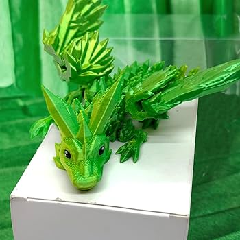 Amazon.com: 3D Printed Dragon Toy - Green Tiny Articulating