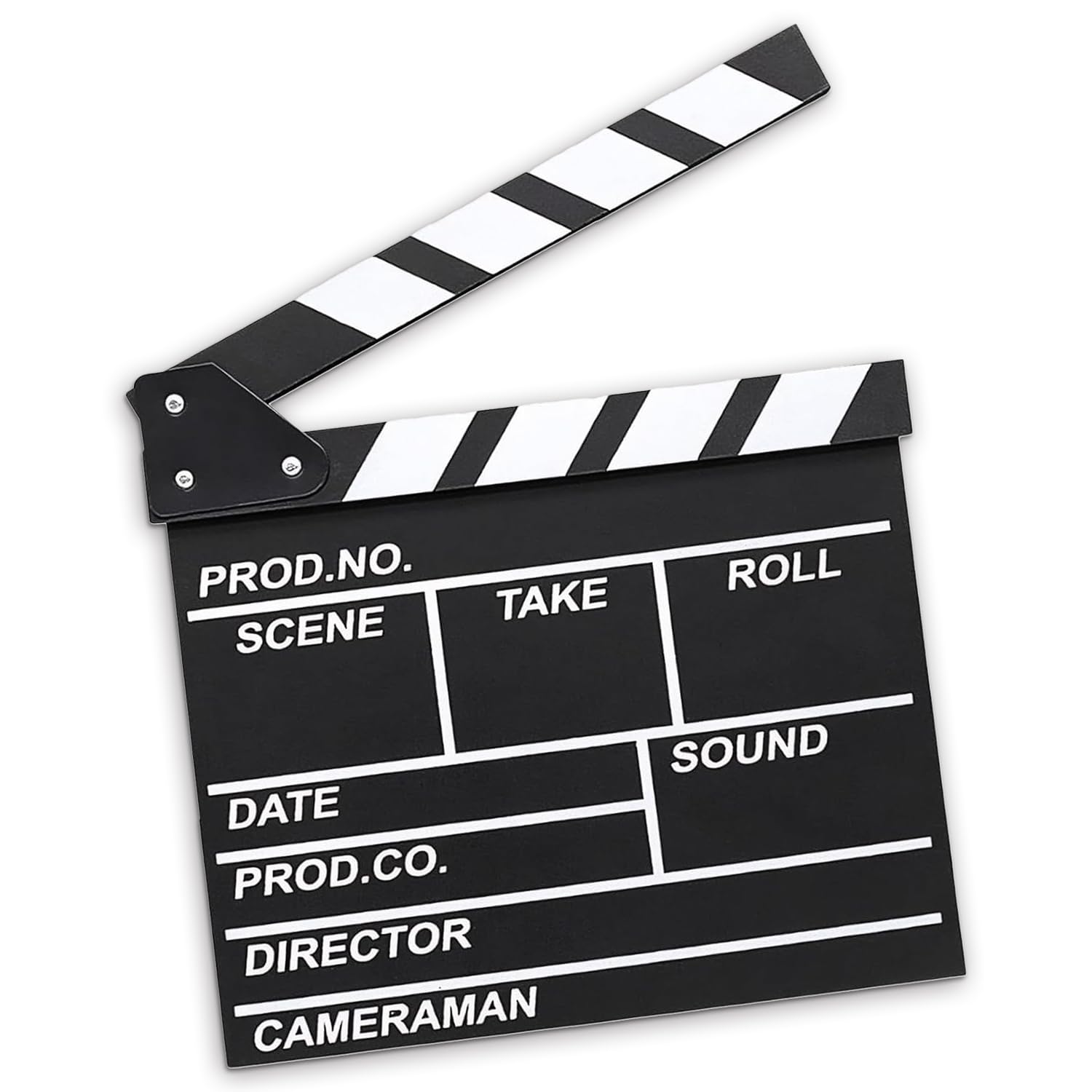 Terilamy Black Clapper Board For Film, 20X20cm Movie Film Clap Board, Wooden Director's Film Clapboard, Hollywood Clapper Boards, Movie Cut Clapper Films Photo Props For Movies Diy Videos Decor