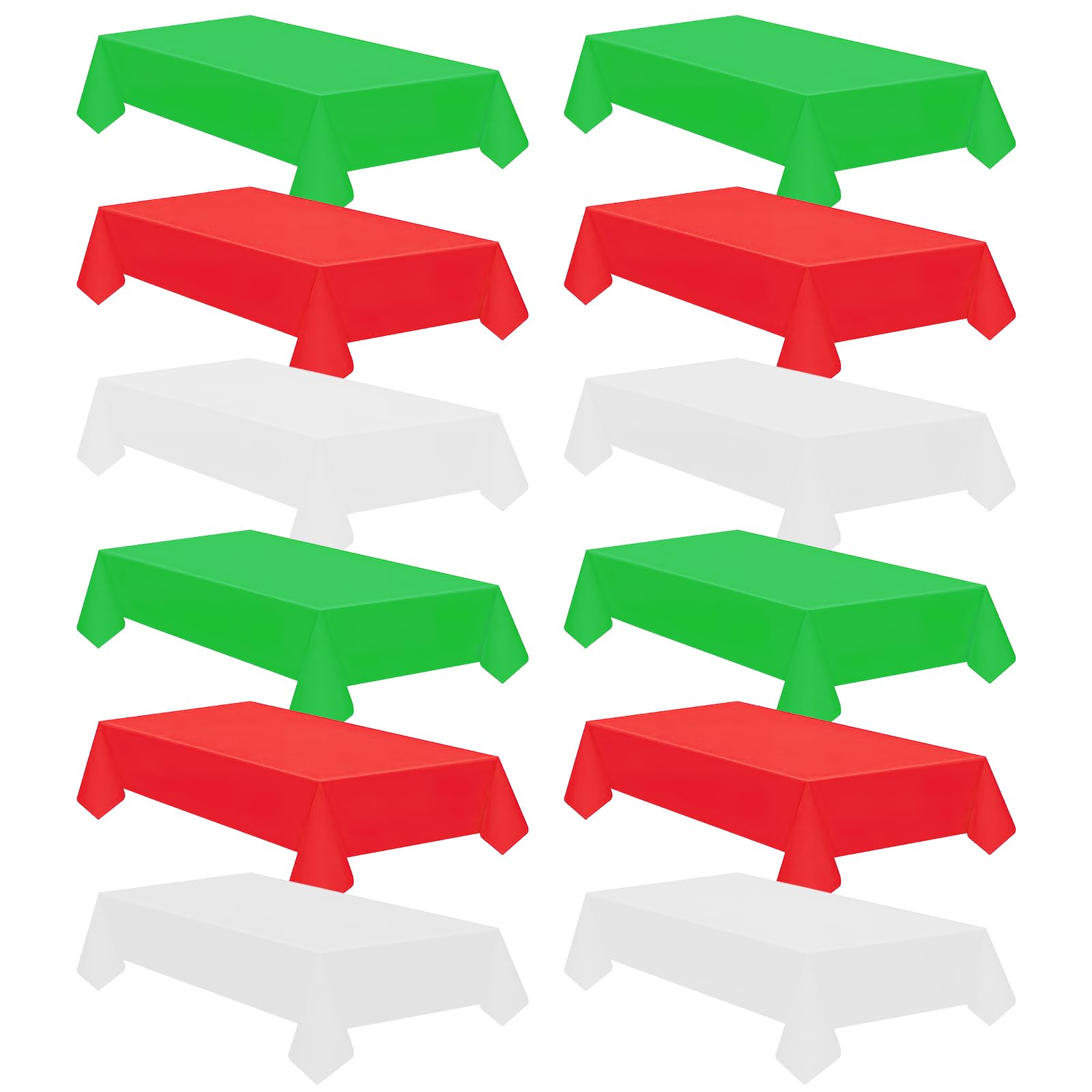Nappe rectangulaire de Noël en plastique jetable 137x274 cm pour table de fête lot de 12