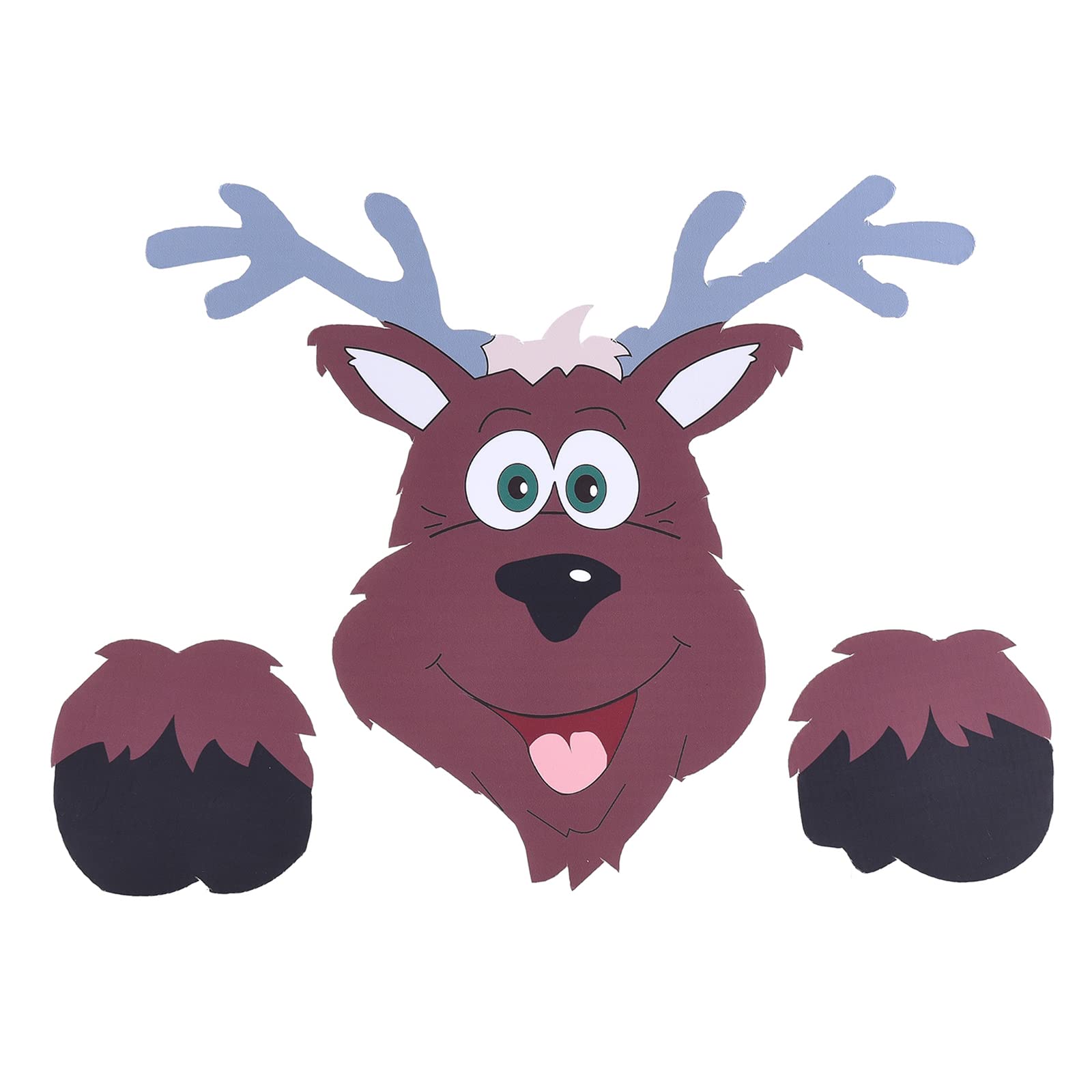 Betos Christmas Fence Peeker, 30x40cm PVC Santa Claus/Reindeer/Snowman/Penguin/Fence Peeker Christmas Outdoor Lawn Yard Decorations