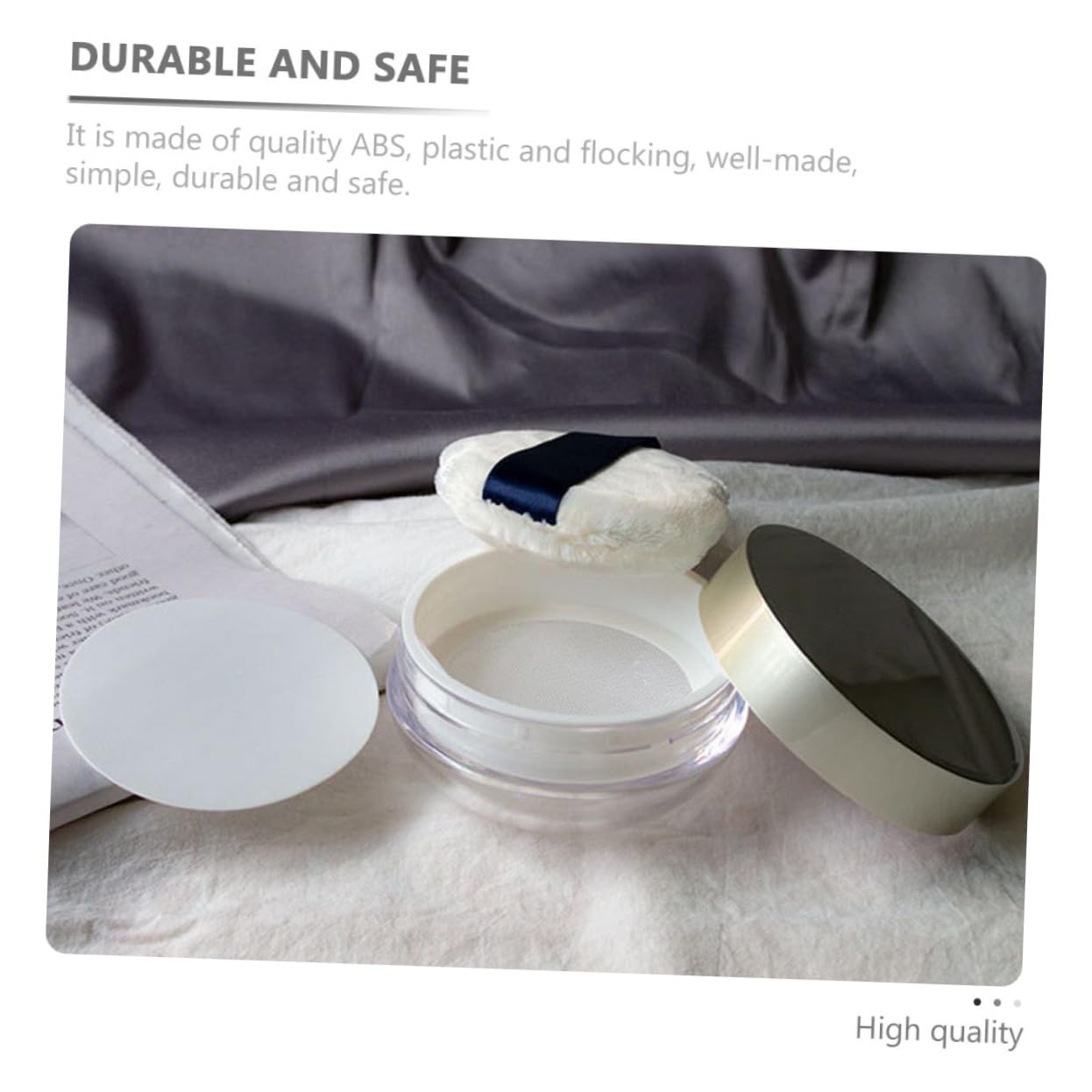 Ipetboom Quality Loose Powder Storage Cases Small Makeup Box with Elastic Mesh for Diy Powder Color