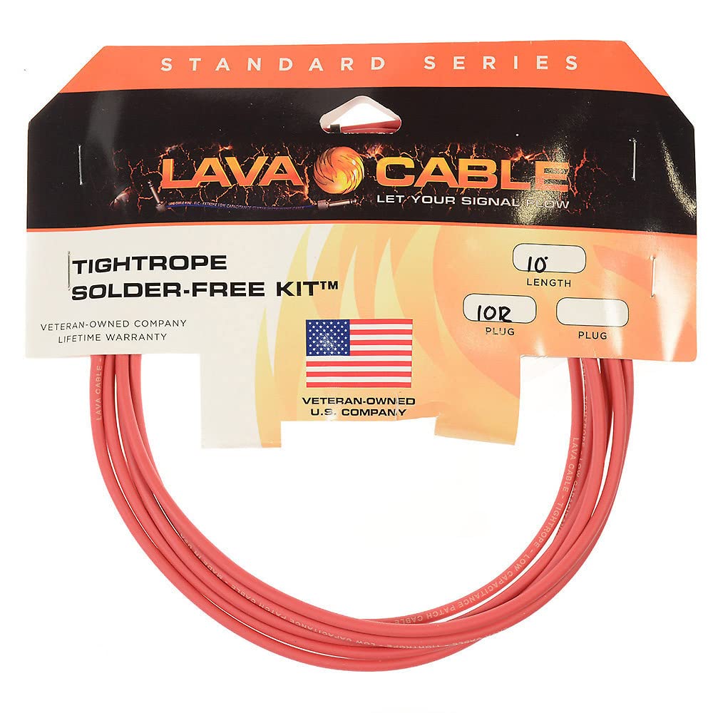 Lava Cable TiightRope Solder-Free - Kit de 10 Unidades, Color Rojo