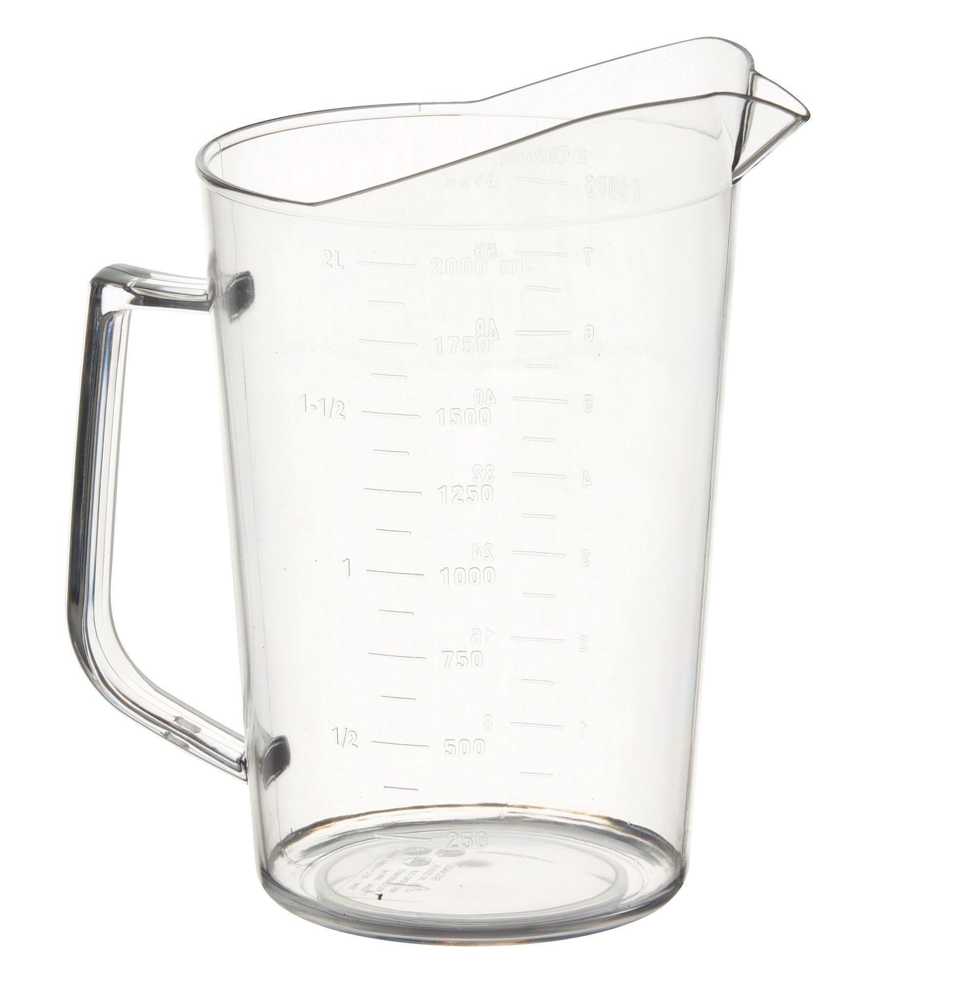 Clear 2 qt Plastic Measuring Cup by Winco – 2 Quart, 2.0 liters, Polycarbonate, Clear, Model PMU-200