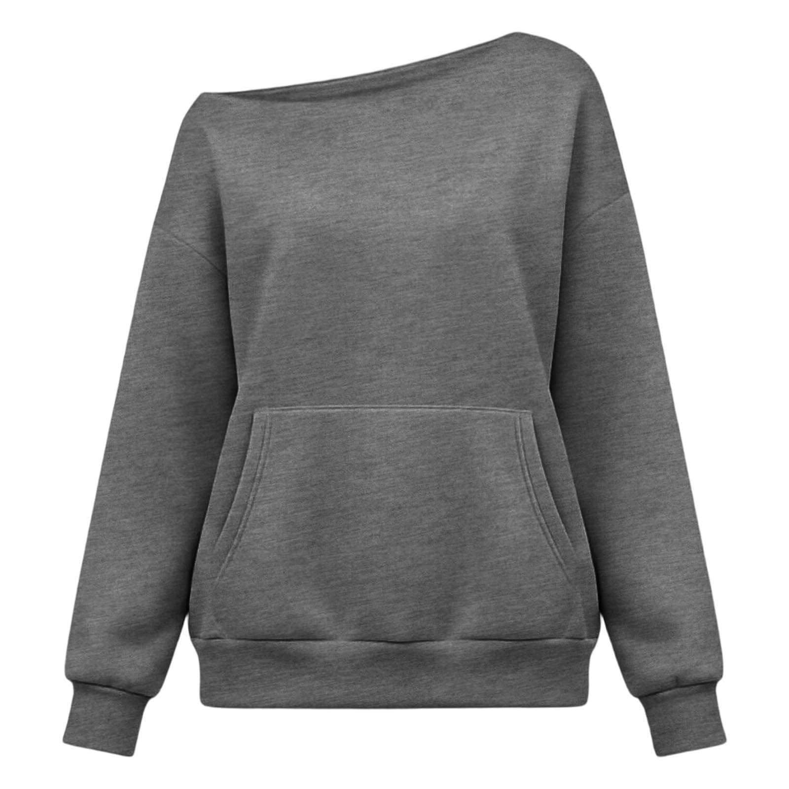 Maglia da donna a maniche lunghe, con spalle scoperte, casual, streetwear