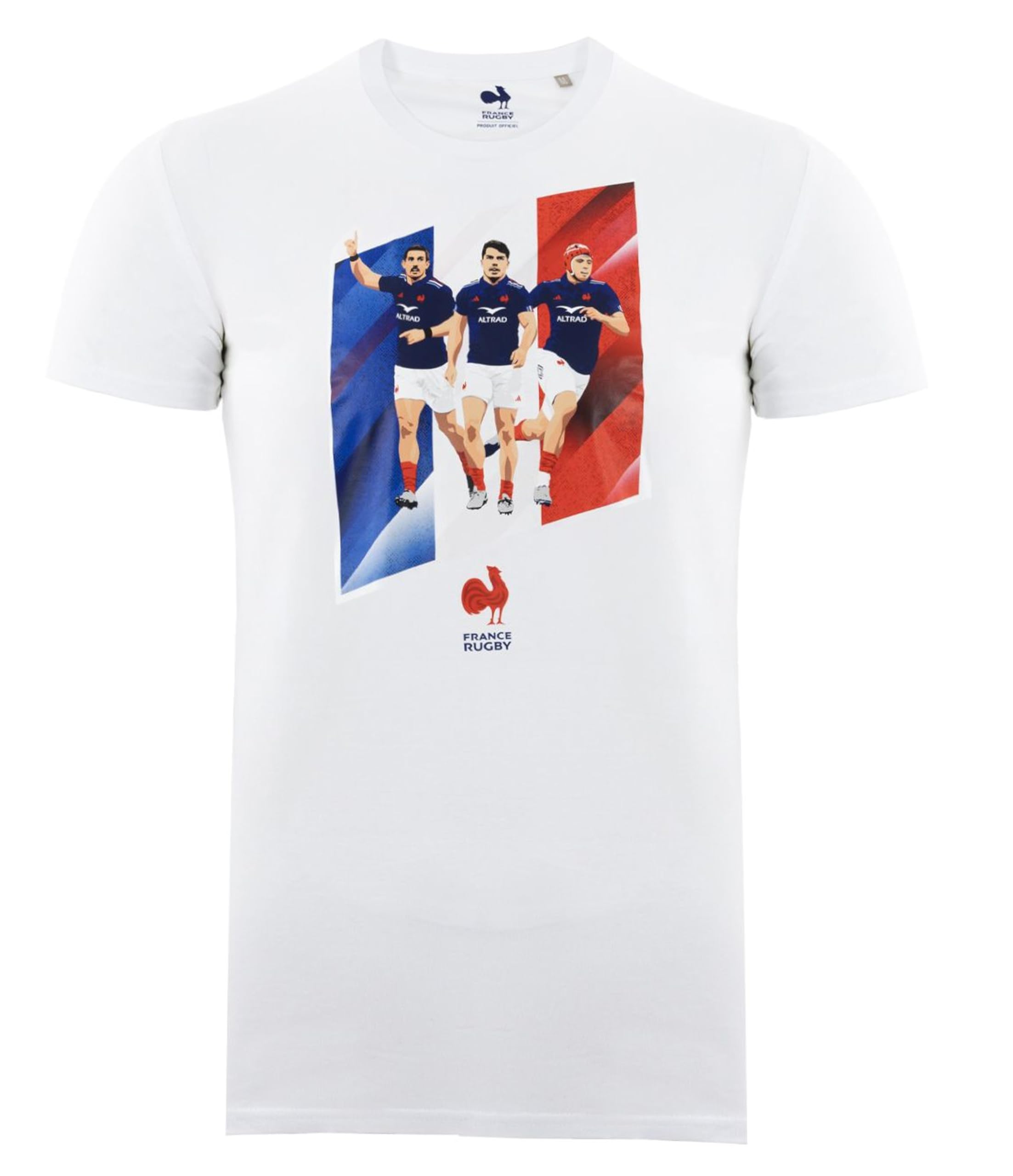 FRANCE RUGBY T-Shirt Enfant XV de France de Rugby - Antoine Dupont Thomas Ramos Louis Bielle-Biarrey - Collection Officielle FFR