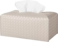Vista 6 de Funda para caja de pañuelos de piel sintética, estuche cuadrado para pañuelos faciales, dispensador de papel facial para baño, encimera de tocador