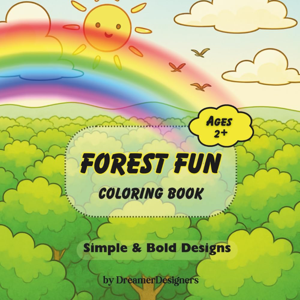 Forest Fun Coloring Book: Simple and Bold Designs