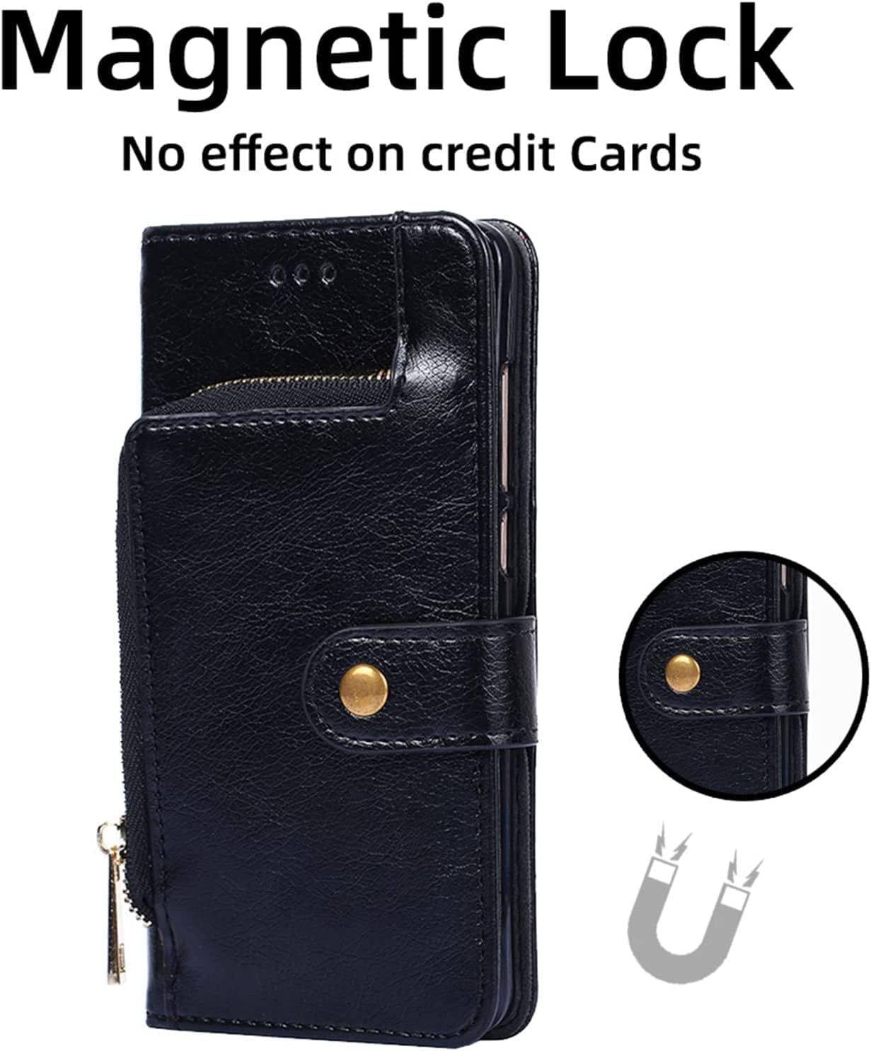 Wallet Case for iPhone 13 Pro Max/13 Pro/13, Premium PU Leather Magnetic Closure Folio Flip Cover with Kickstand and Card Slots Phone Cases Cover (Color : Red, Size : 13 Pro 6.1")