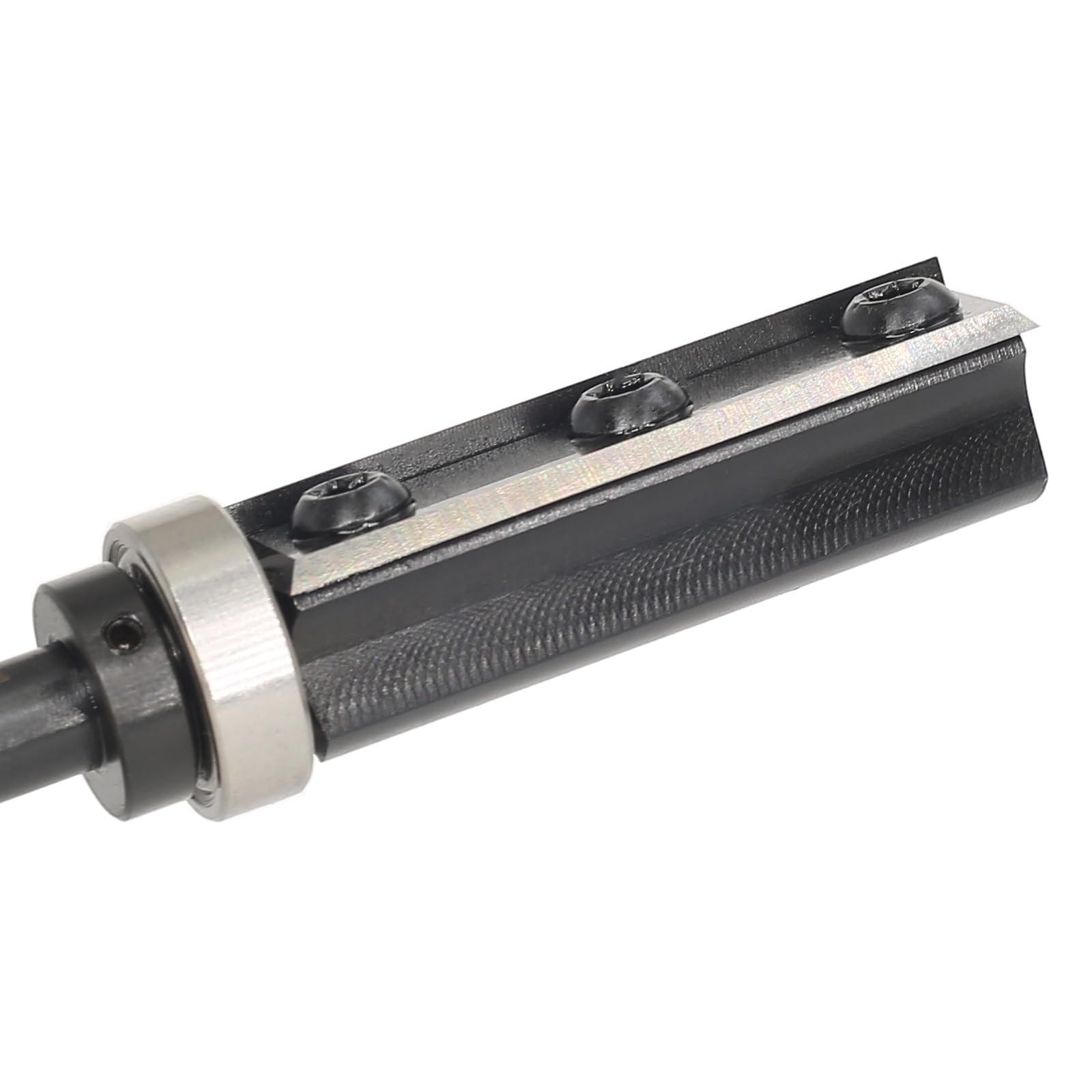 Fresa de enrasado con placa reversible de 8 mm de vástago, cuchilla de carburo intercambiable de 4 lados, fresa de enrasado para fresadora con rodamiento, fresadora de madera para el acabado de