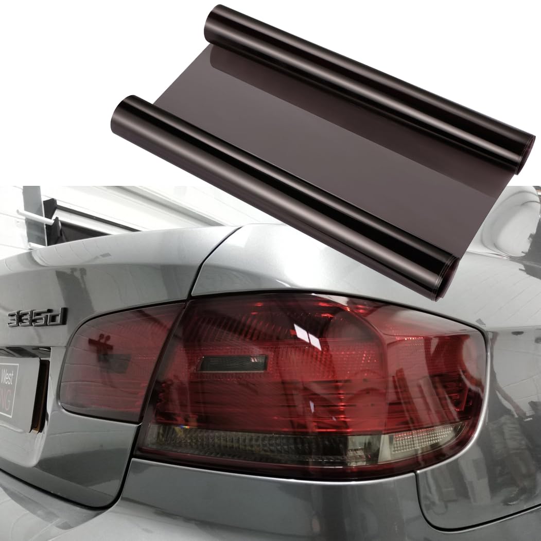 12 by 48 inches Self Adhesive Auto Car Tint Headlight Taillight Fog Light Vinyl Smoke Film Sheet Sticker Cover (light black)