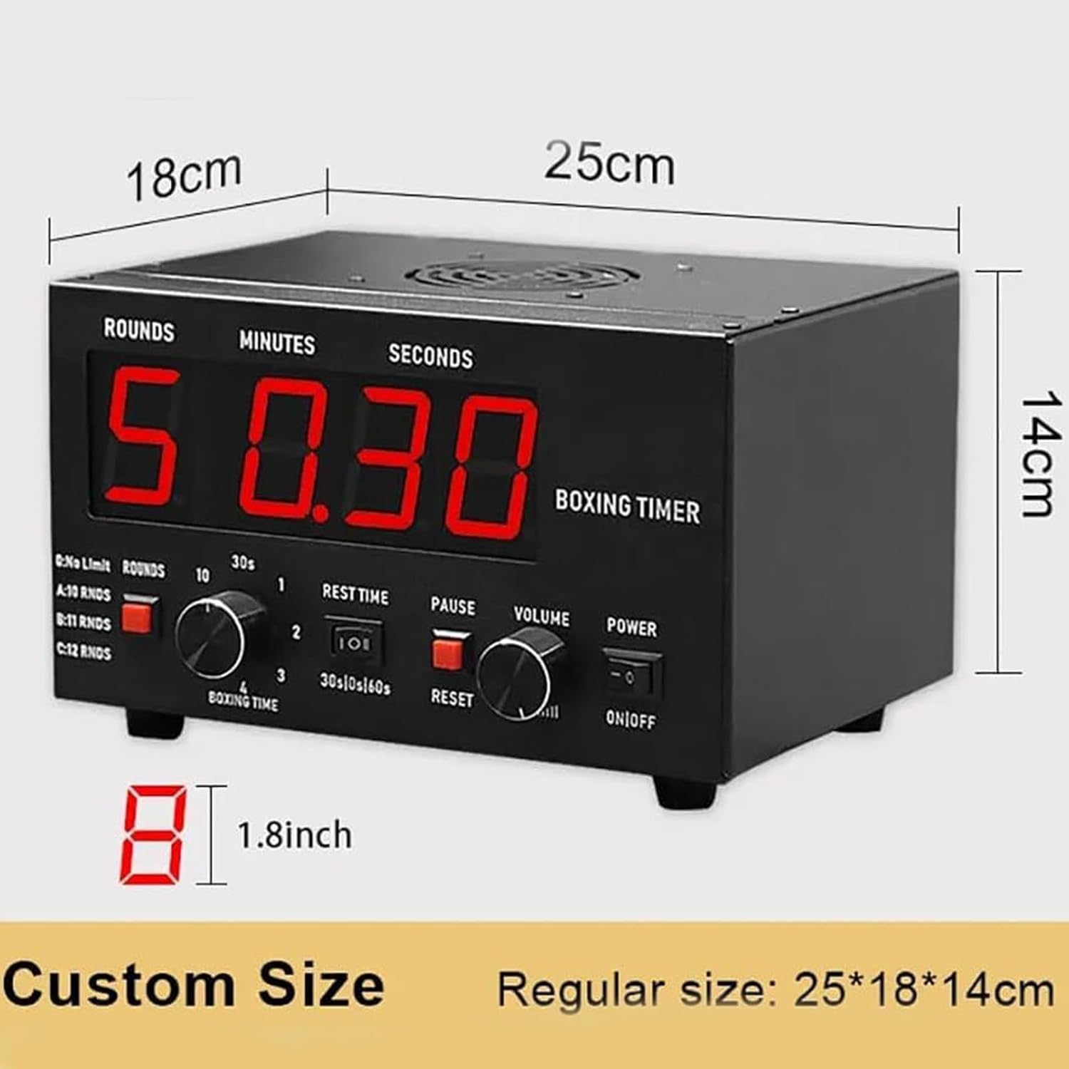 Timer digitale da boxe, timer a intervalli portatile con segnale acustico e display a LED ad alta luminosità, per Muay Thai, MMA, kickboxing e allenamenti