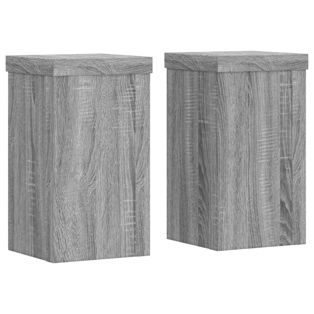 vidaXL Plant Stands 2 pcs, Plant Pot Stand for Indoor Living Room, Plant Holder for Decorative, Flower Stand Flower Pot, Grey Sonoma Engineered Wood