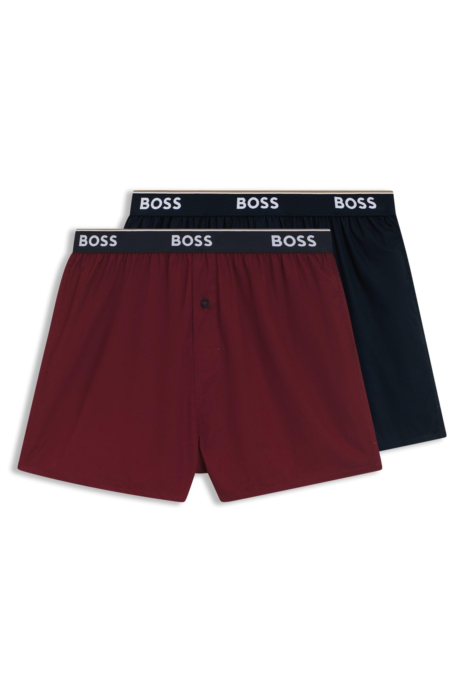 BOSS Herren 2P Boxer Shorts EW Pyjama-Shorts aus Baumwolle im Zweierpack