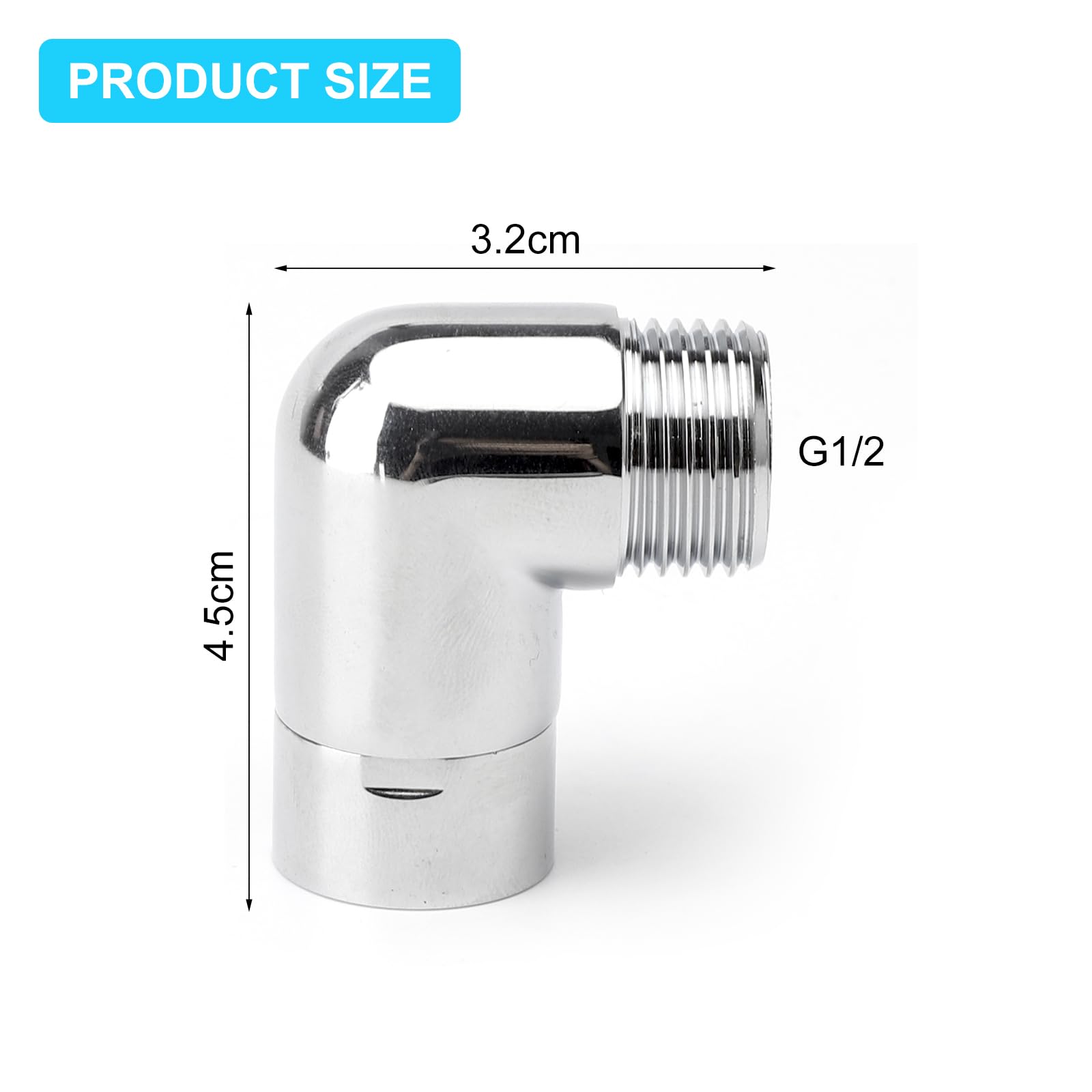 HENGBIRD Słuchawka prysznicowa adapter 90 stopni z uszczelką, przegub głowicy prysznicowej, deszczownica, adapter do węża prysznicowego 1/2 cala, miedziana złączka kątowa do przyłącza filtra