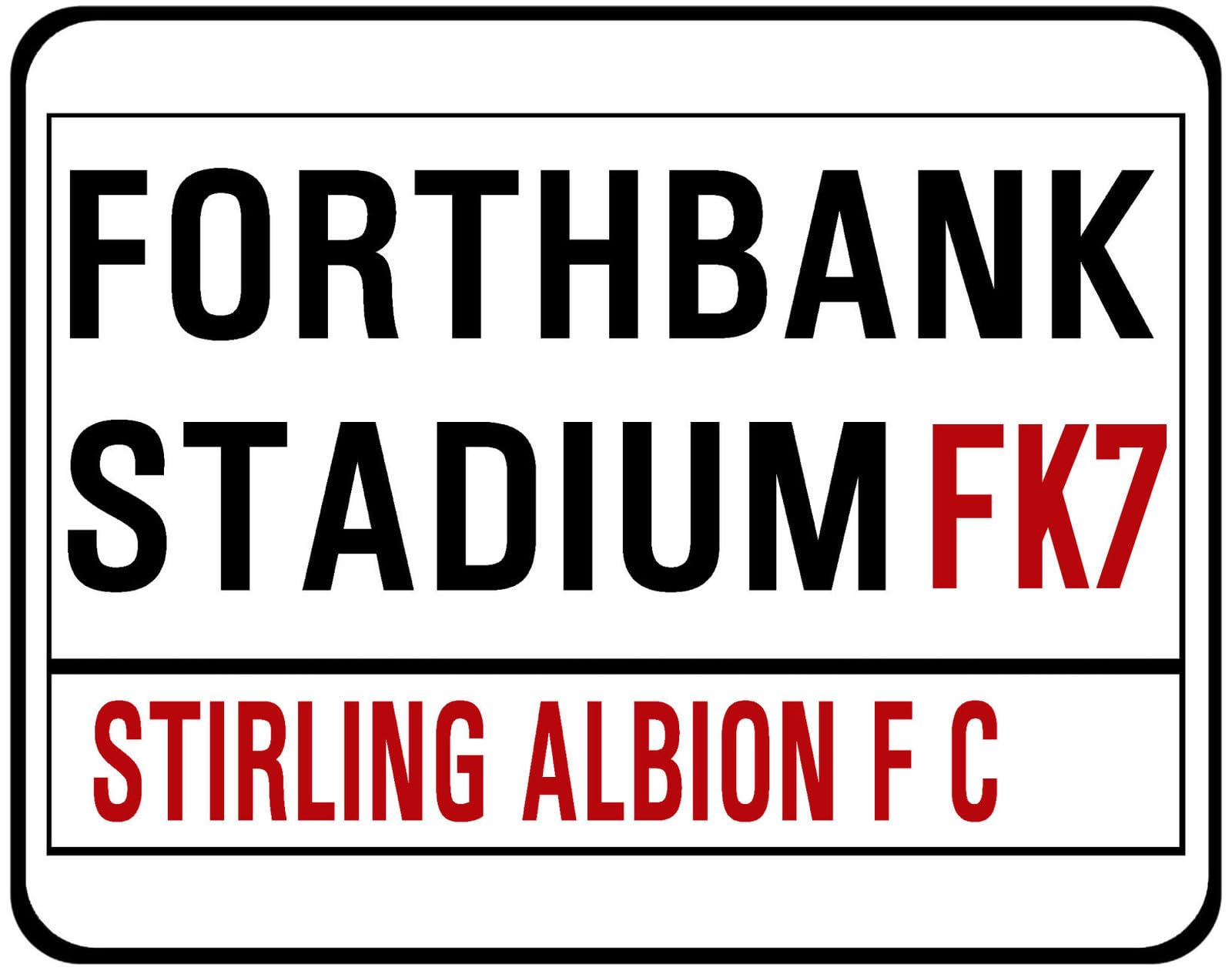 Yelacecca Tin Sign A29982 New Metal Street Sign Stirling Albion Fc Street Signforthbank Stadium 8X12 Inches
