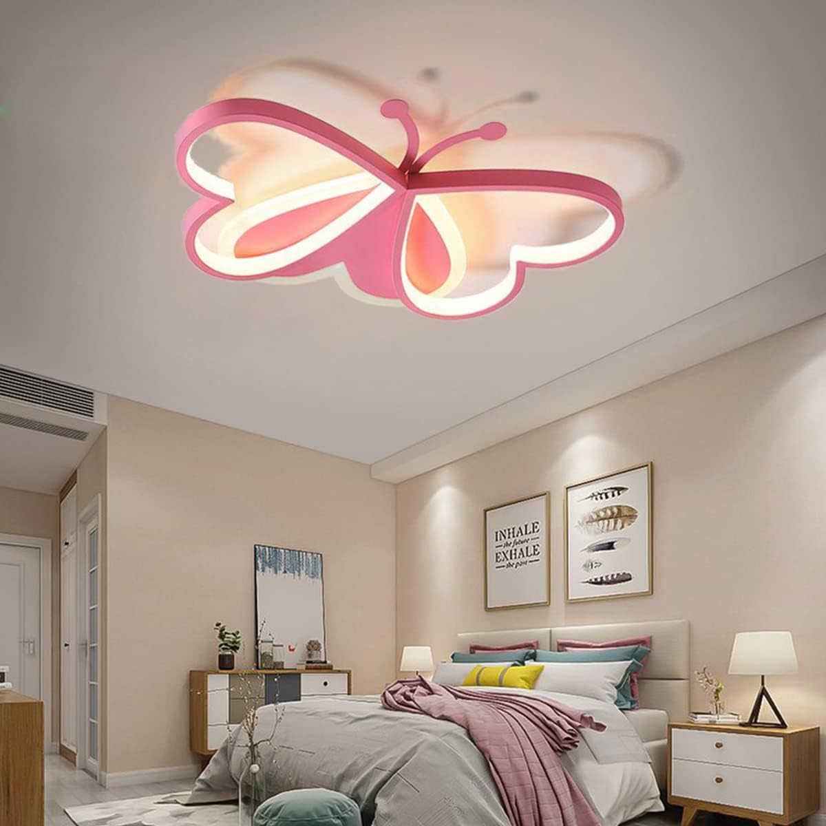 人気の雑貨がズラリ Led シーリングライト子供部屋 寝室ライト モダン 調光可能 シーリングライト おしゃれ 蝶のデザイン 天井照明 省エネ目の保護 子供装飾照明器具シーリングランプ リビング 照明 和室 引っ掛けシーリングライト Ledライト子供部屋用ランプ 子供