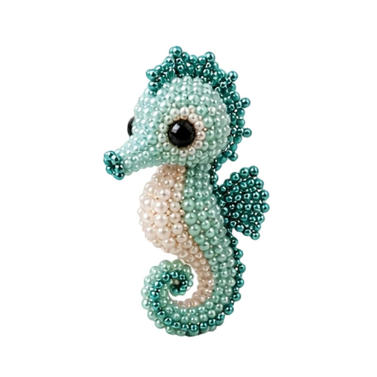 DIY Animal Beading Kit, 3D Cute Animals Beadwork Crafts Set with Colorful Beads & Step‑by‑Step Guide, Handmade Jewelry Art Kit for Adults Teens Gift & Home Decor DIY Projects -Seahorse