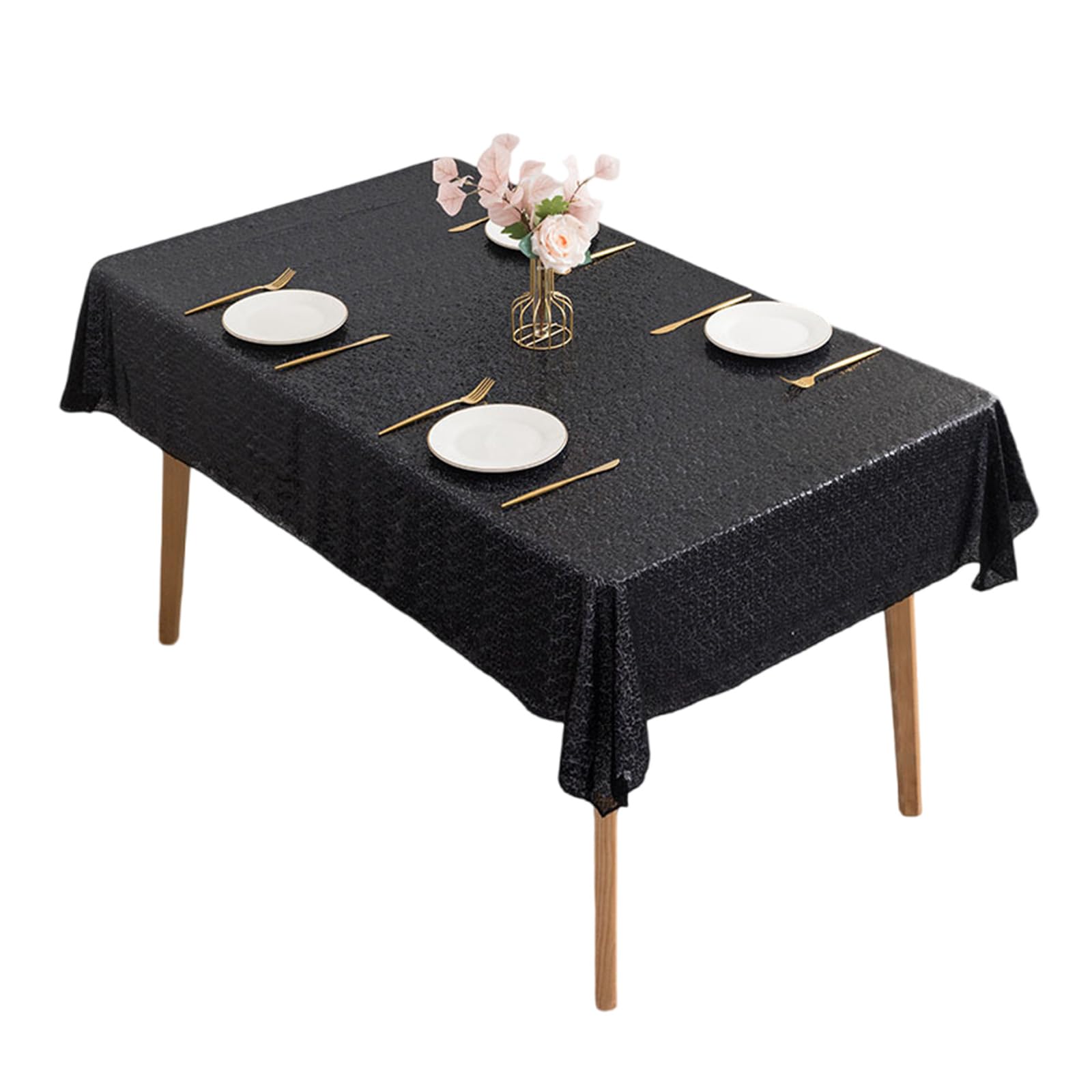 Nappe brodée avec paillettes en tissu polyester résistant de haute qualité