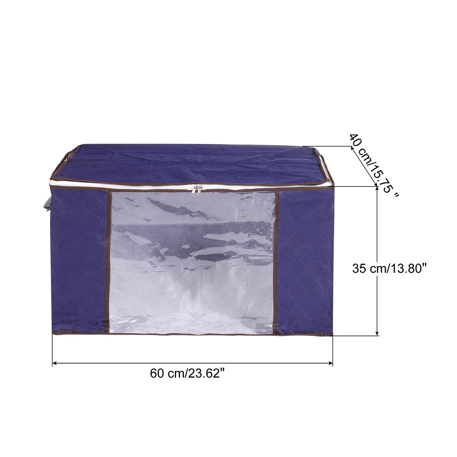 QUARKZMAN Vestiti Conservazione Borsa 3pz Pieghevole Conservazione Cestini per Vestiti Piumini Conservazione Borse con Rinforzato Maniglia Robusto Cerniera Armadio Organizzatore -Scuro Blu