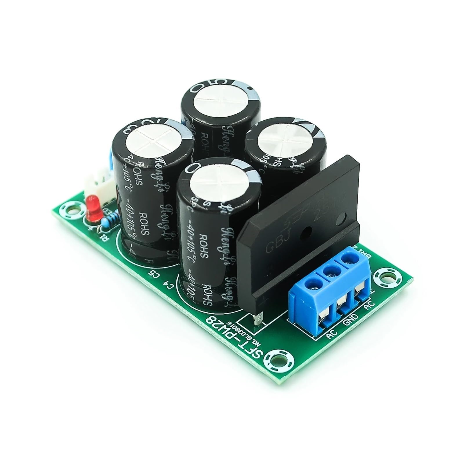 JVDDI LED Driver PW28 Dual Power Filter Amplifier Board Rectifier High Current 25A Flat Bridge Unregulated Supply DIY