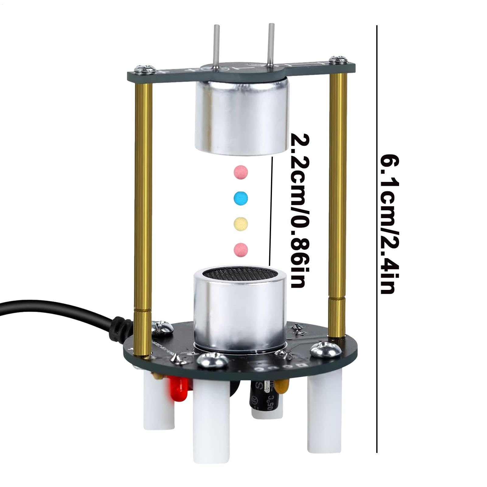Juego de Bricolaje de levitador ultrasónico: Kit de ensamblaje de producción electrónica, Controlador de Onda estacionaria de transductor Que Incluye Perlas de Espuma y Conector de CC, Proyecto d