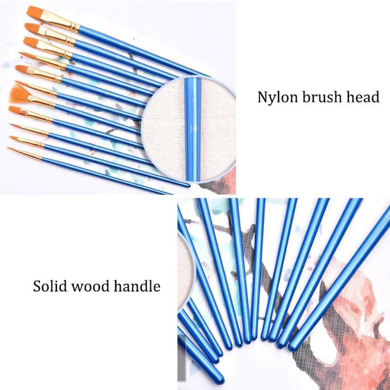 Ensemble De 24 Pinceaux Acryliques en Nylon pour Artistes Et Étudiants.