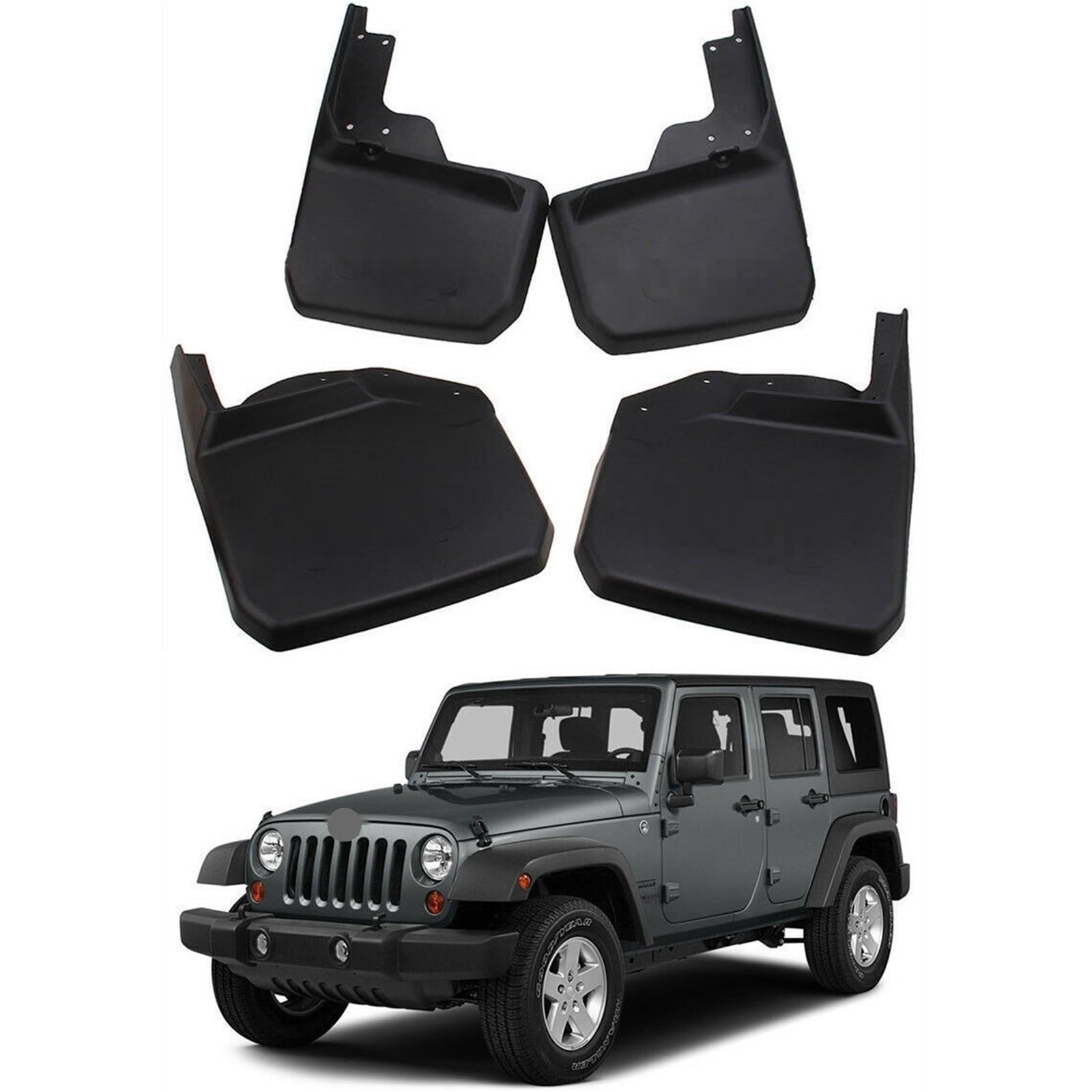 Parafanghi anteriori e posteriori, for Jeep, Wrangler JK 2007-2016 Paraspruzzi con viti di montaggio 82210232 82210233