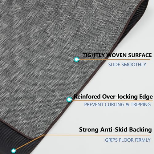 Image of Chair Mat for Hardwood & Tile Floor, 36 inch x 48 inch Heavy Duty Office Chair Mat for Rolling Chairs, Anti Slip, Non-Curve, Floor Protector for Home Office, Charcoal Grid