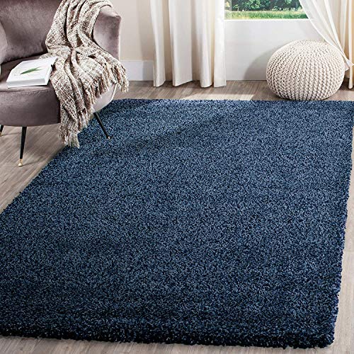 Image of Shaggy Super Soft Carpet for Home & Living Room Size - 6 X 8 Ft (Navy Blue)