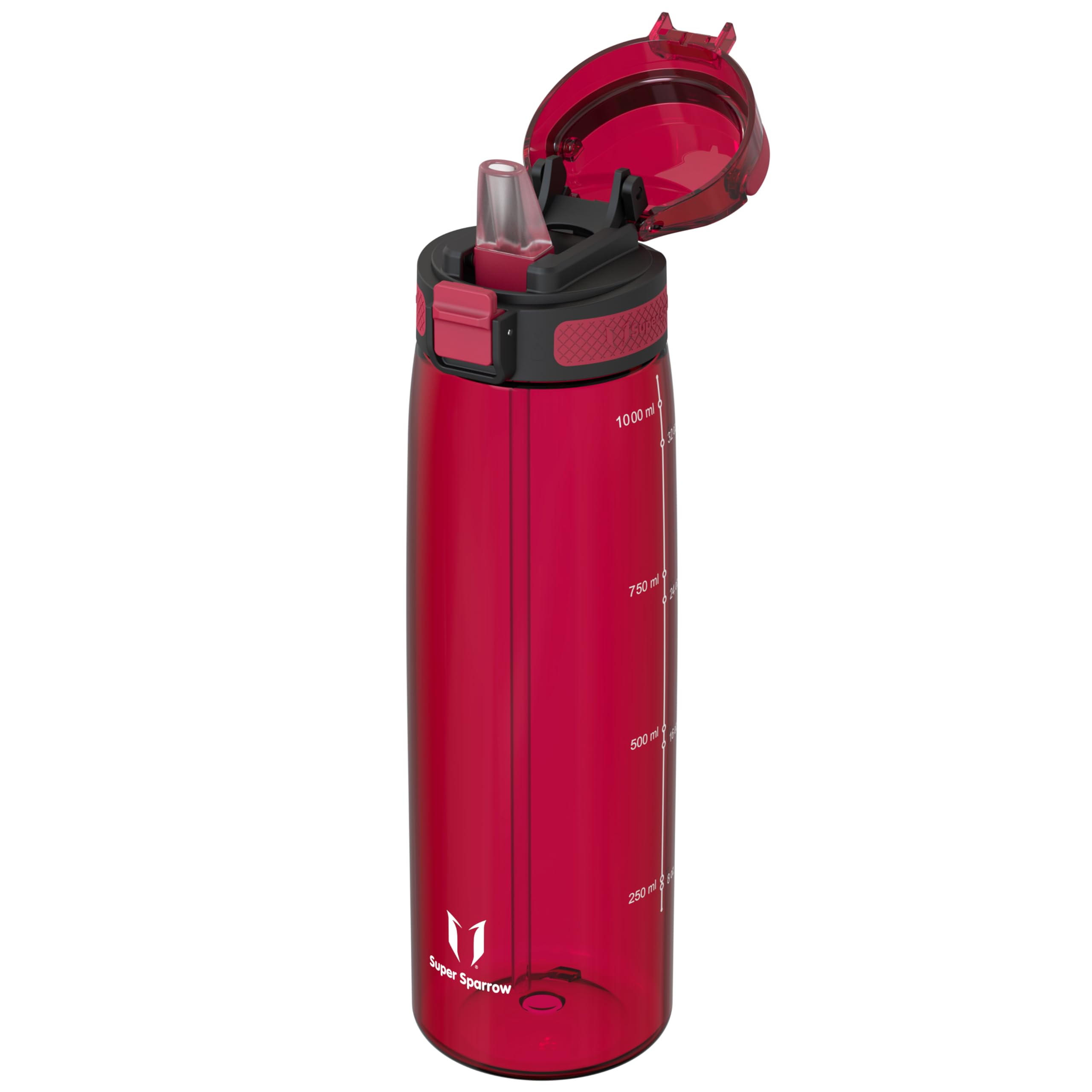 Super Sparrow Water Bottle - 1L - TouchSip Bottle - BPA-Free, Non-Toxic, Eco-Friendly - Straw Tritan Bottles for Sports, Outdoors, Camping, Travel